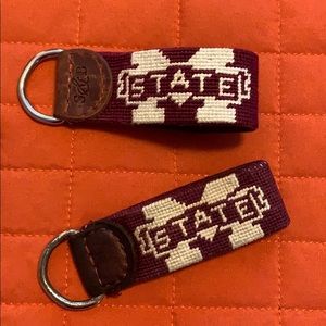 Mississippi State embroidered key fob